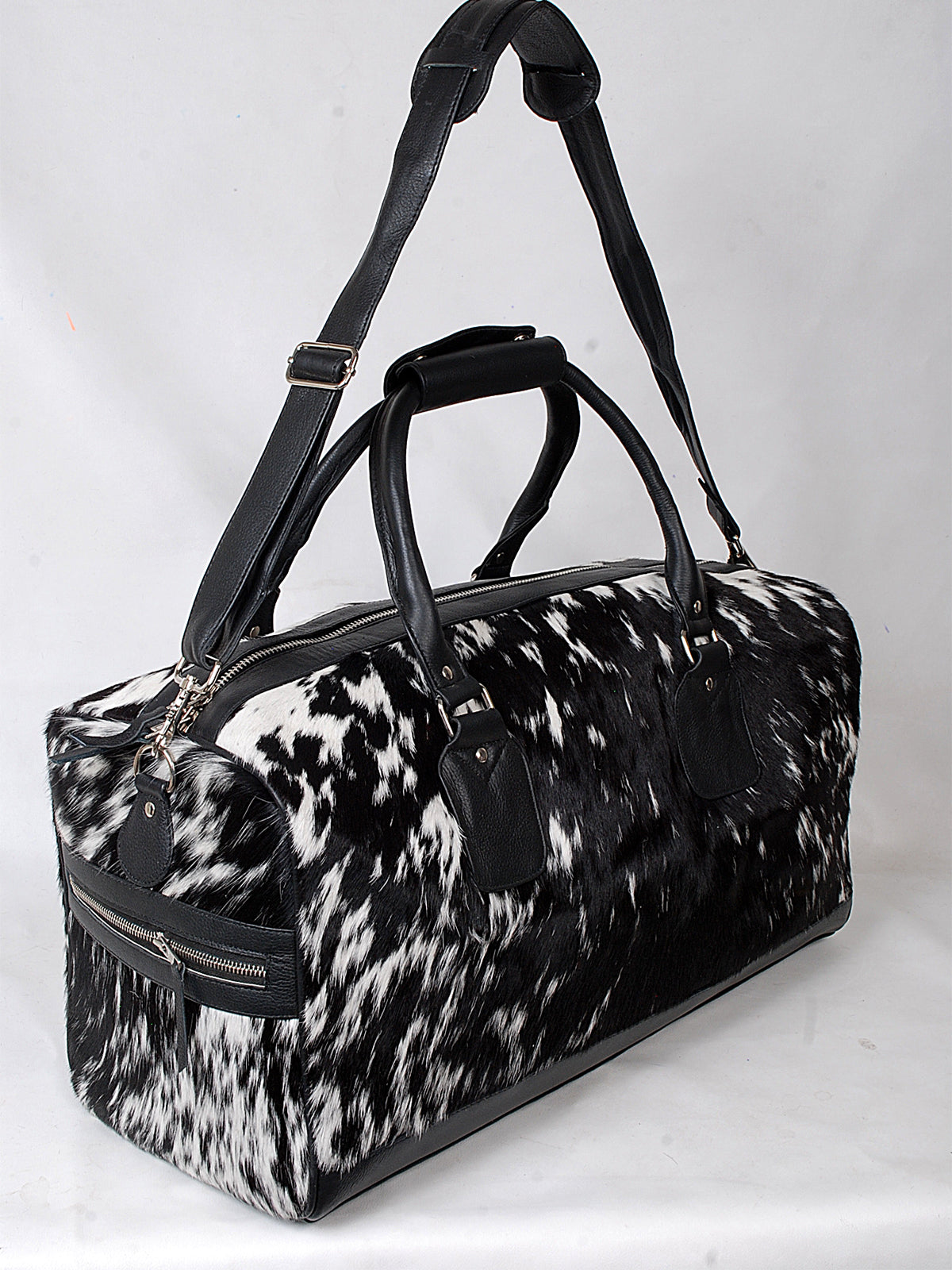 Black Cowhide Duffel Bag