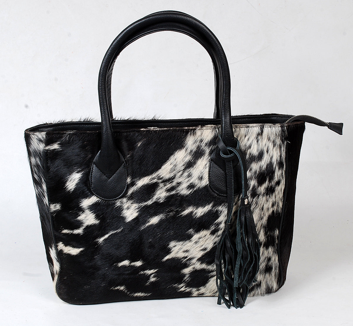 Black Upton Cowhide Leather Tote Bag – Handmade Genuine Leather Shoulder Bag