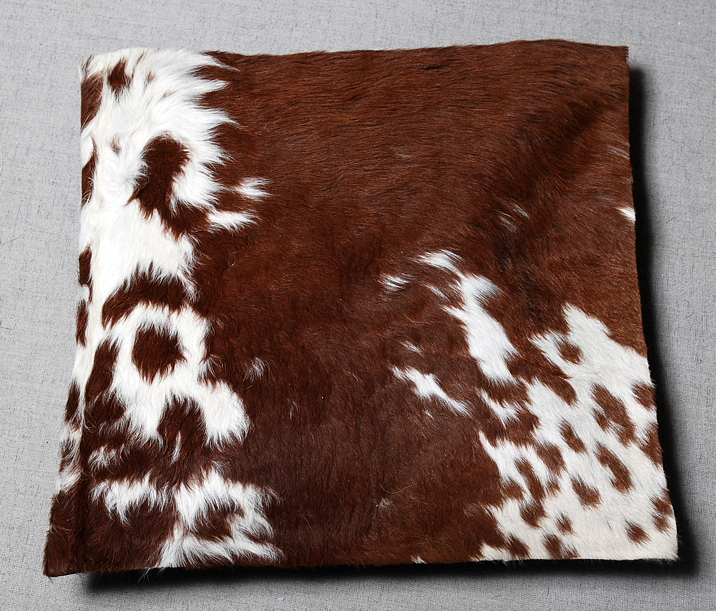 Genuine Cowhide Leather Cushion Cover – Brown & White Natural Design