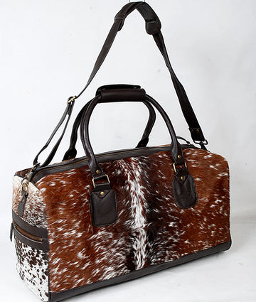 Dual-Color Premium Cowhide Duffel Bag