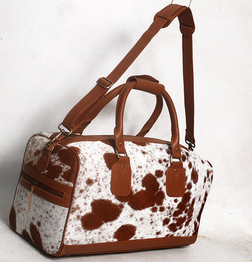 Brown Cowhide Duffel Bag