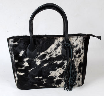 Black Upton Cowhide Leather Hand Bag