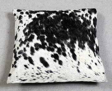 Premium Black Cowhide Leather Cushion