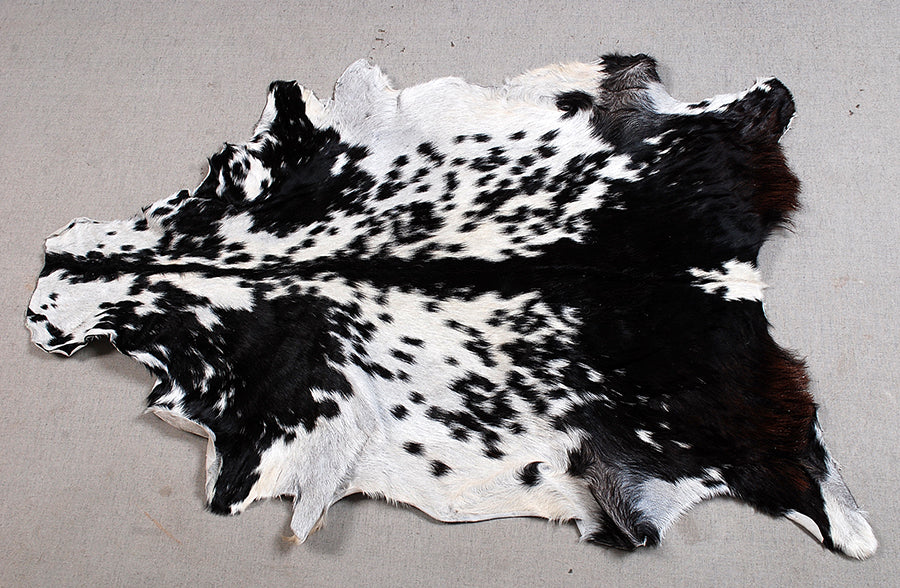 Natural Goatskin Rug – Genuine Black & White Goatskin Hide