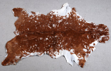 Natural White and Brown Cow Hide Rug