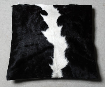 Exotic Black Cowhide Leather Cushion