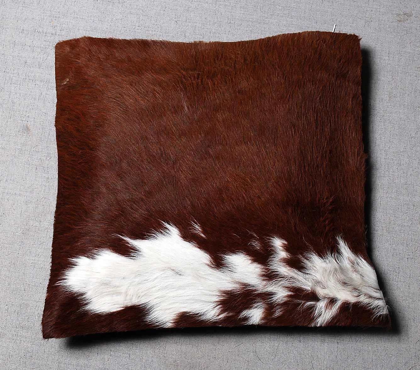 Genuine Cowhide Leather Cushion Cover – Brown & White Natural Patch Design