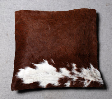 Brown Cowhide Leather Cushion