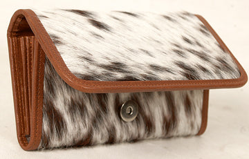 Premium Fringe Caramel Cowhide Clutch Bag