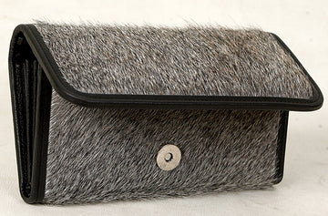 Premium Fringe Grey Cowhide Clutch Bag