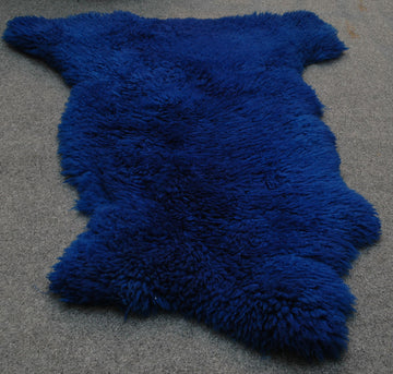 Natural Sheep Skin Blue Rug